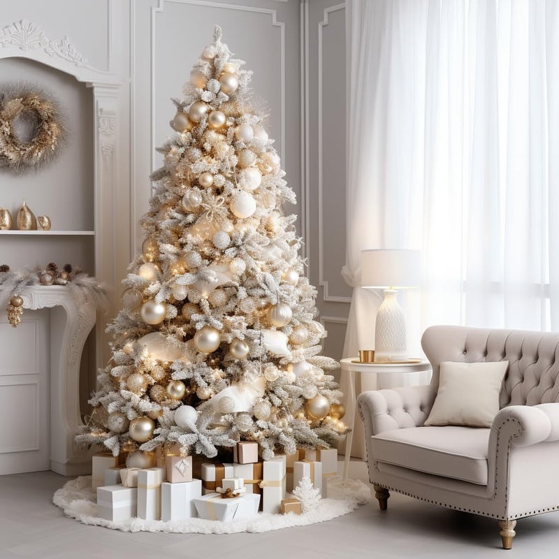AISENO 48 Inch White Faux Fur Christmas Tree Skirt, Luxury Plush Tree Base Cover for Holiday Party and Home Christmas Decor - Image 5